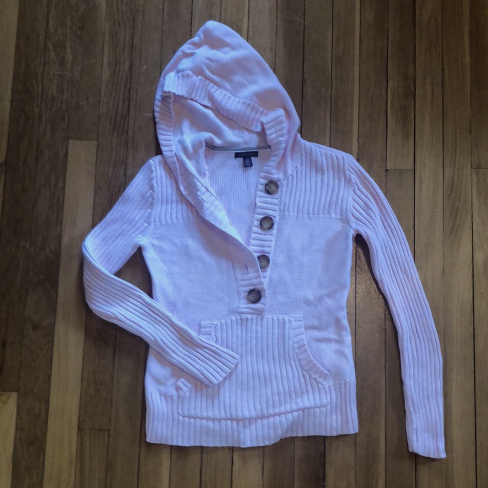 Pink Tommy Hilfiger sweater with hood